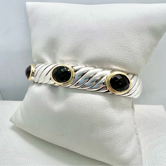 David Yurman Renaissance Three Stone Sculpted Bracelet - Picture 4 of 13